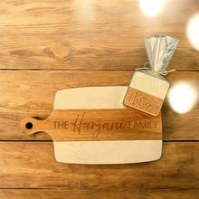 Load image into Gallery viewer, Engraved Acacia Wood & Marble Board