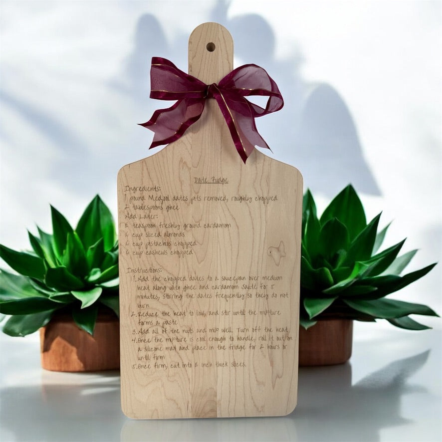 Handwritten Recipe Engraved Maple Board